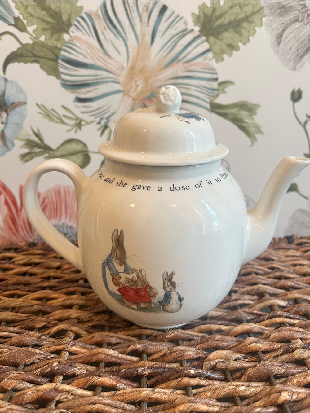 Wedgwood Peter Rabbit Teapot, Beatrix Potter Decor, As Is